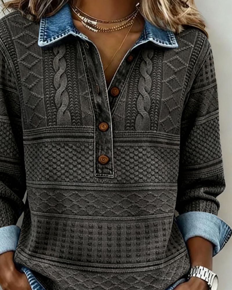 Andrea | Pullover mit Kragen und Struktur