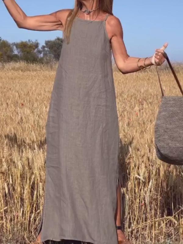 Emma | Langes Kleid aus Baumwollleinen