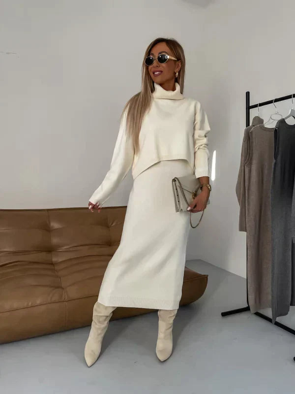 Solange | Zweiteiliges Set mit Kleidung und Rollkragenpullover
