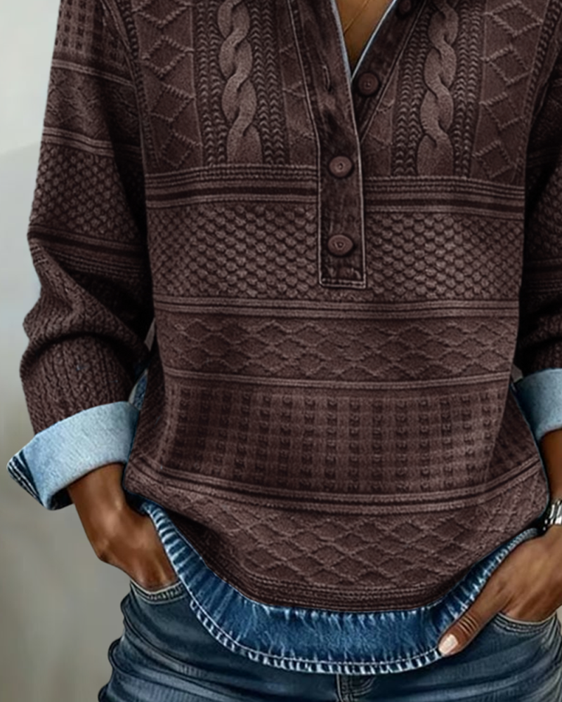Andrea | Pullover mit Kragen und Struktur