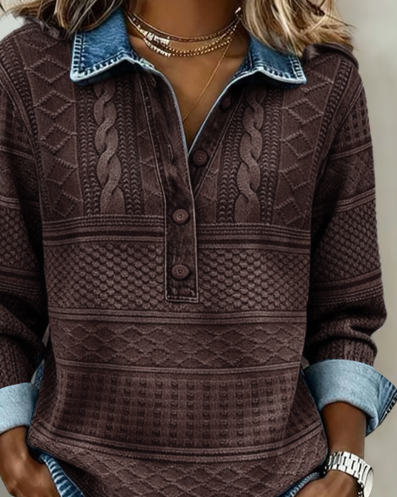 Andrea | Pullover mit Kragen und Struktur