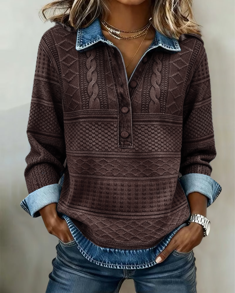 Andrea | Pullover mit Kragen und Struktur