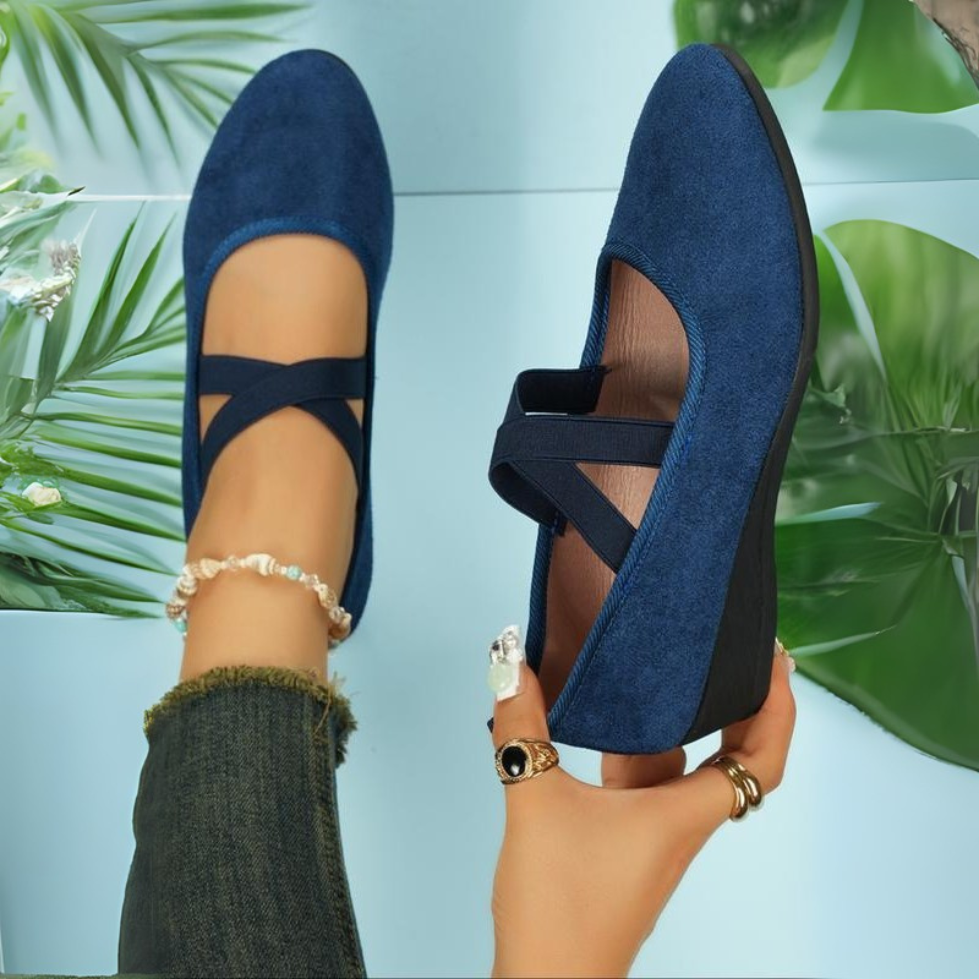 Luna | Geschlossene Ballerinas mit Keilabsatz