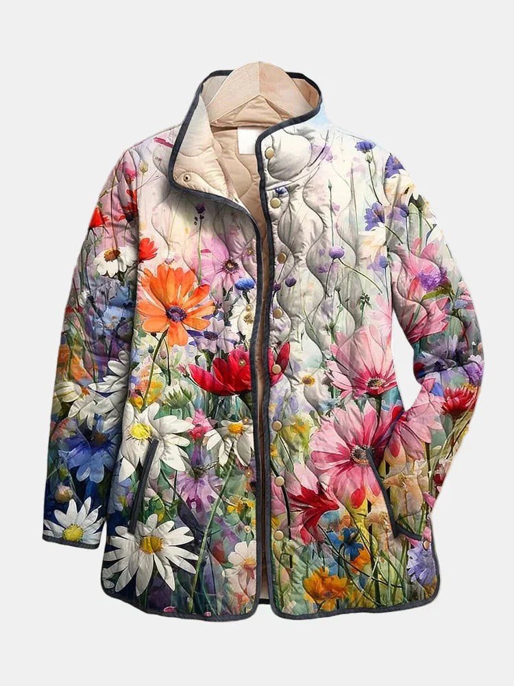 Maartje | Leicht wattierte Jacke mit klassischem Blumendruck