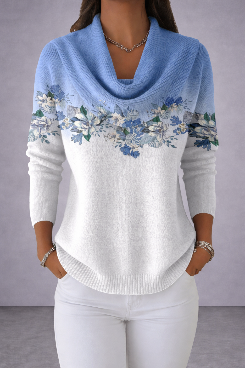 Wendy | Bequemer Pullover mit Blumendruck