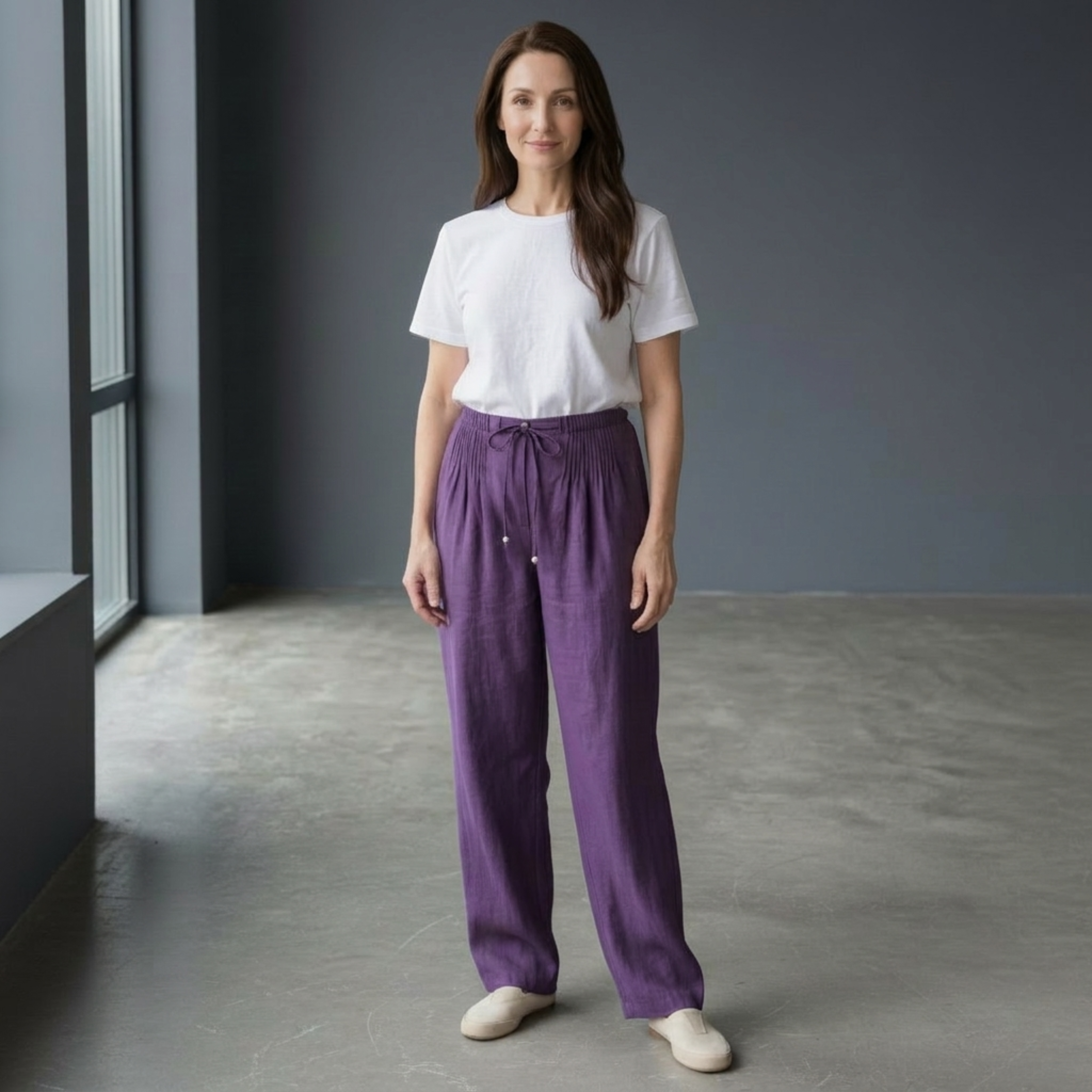 Ilse | Baumwollhose mit weitem Bein