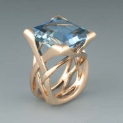 Isabella | Vintage-Ring aus Roségold mit blauem Zirkonia