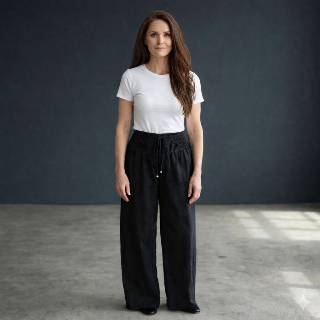 Ilse | Baumwollhose mit weitem Bein