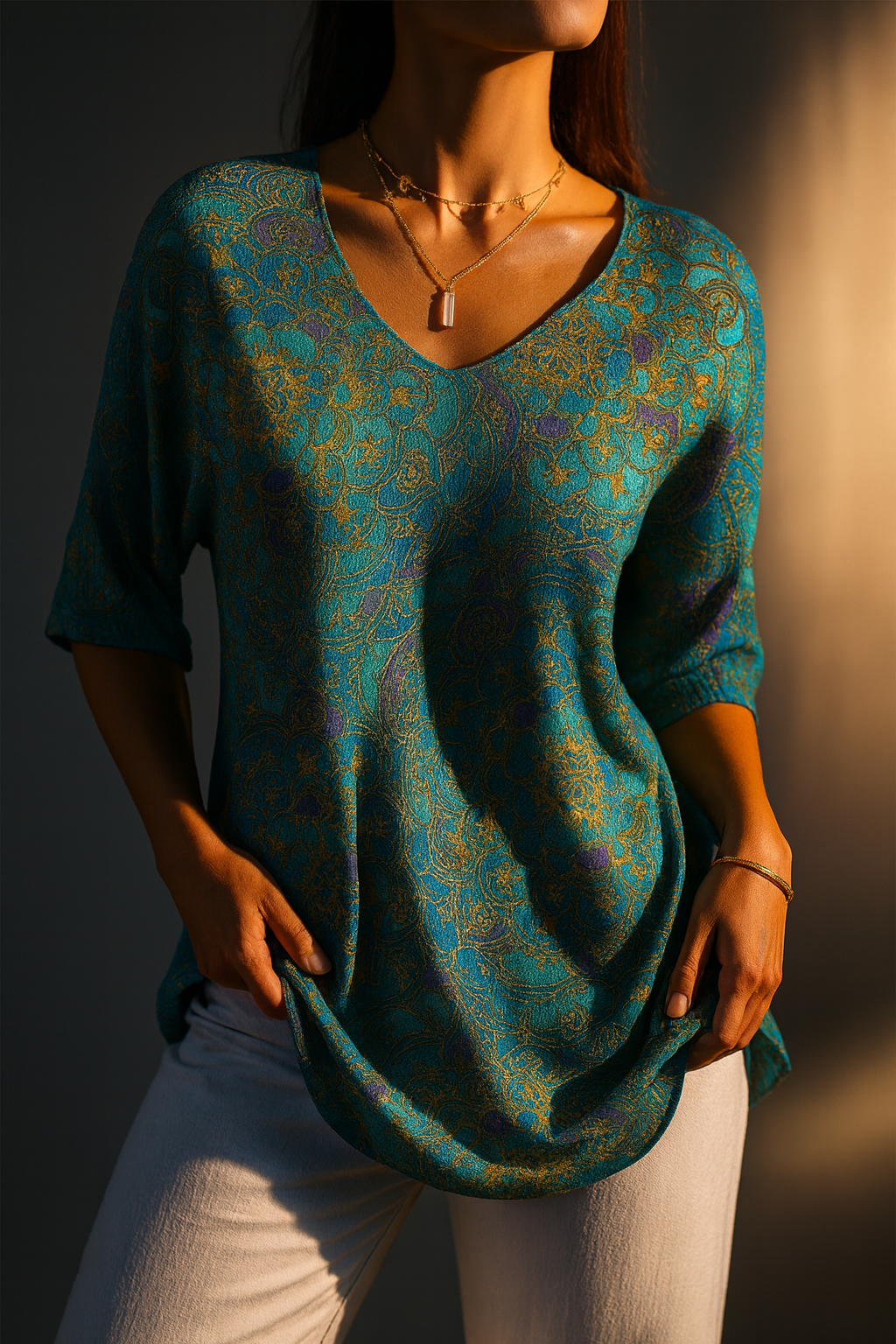 Joyce | Retro-Damenpullover mit künstlerischem Aufdruck