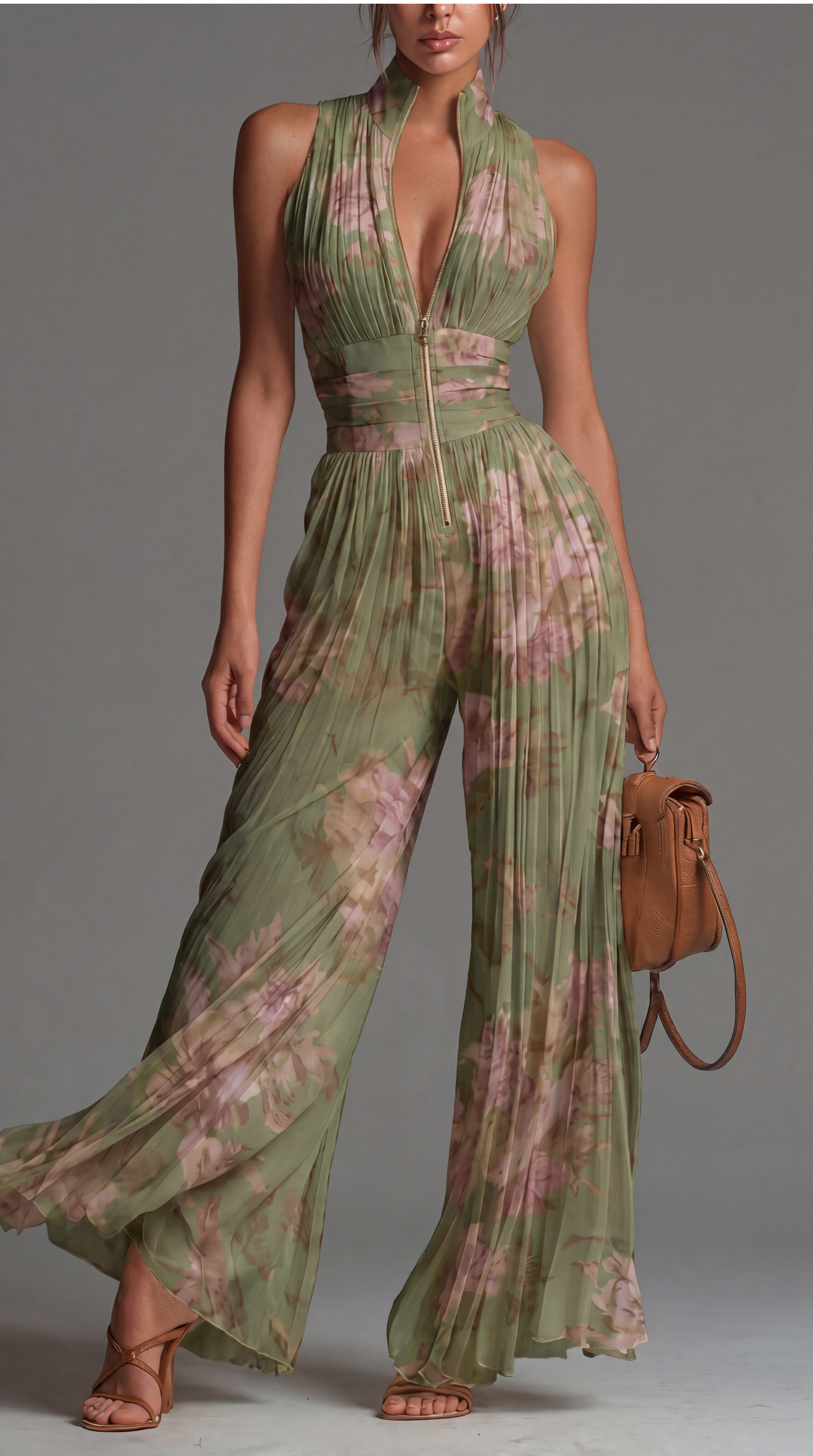 Isabella | Eleganterer Overall mit plissiertem Chiffon
