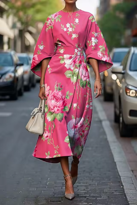 Elara | Maxikleid mit buntem Blumendruck