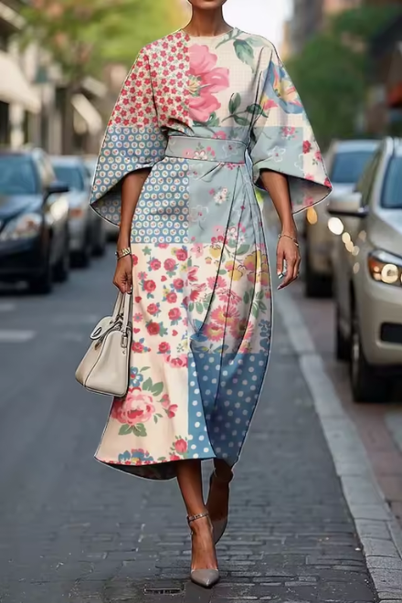 Elara | Maxikleid mit buntem Blumendruck