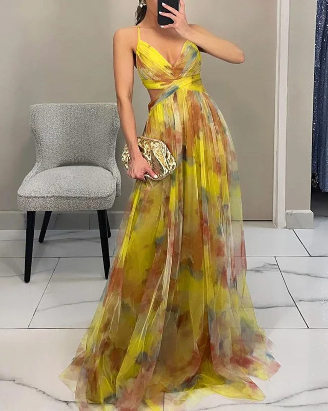 Marjolijn | Bezauberndes Maxikleid mit Blumenprint