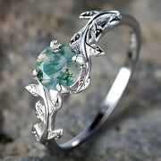 Olivia | Vintage Ring Grüner Stein Silber