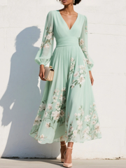 Kim | Elegantes Kleid mit Blumendruck