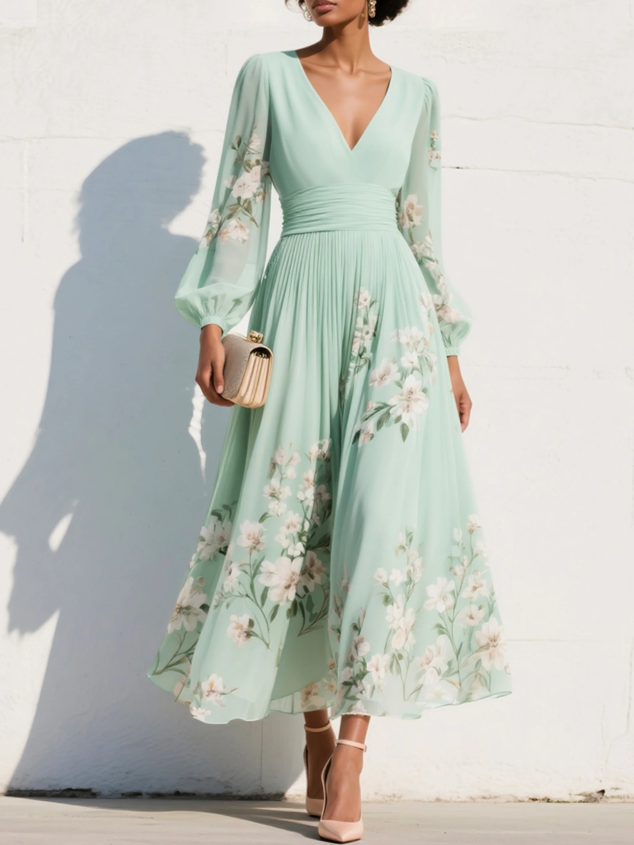 Kim | Elegantes Kleid mit Blumendruck