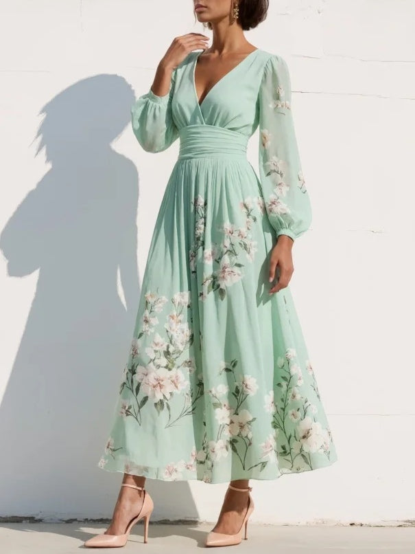 Kim | Elegantes Kleid mit Blumendruck