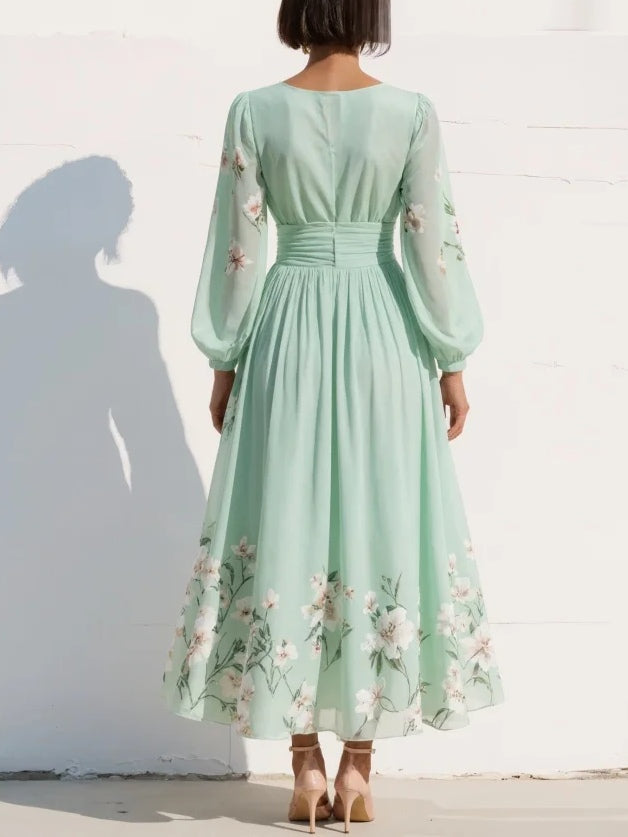 Kim | Elegantes Kleid mit Blumendruck