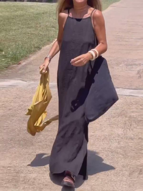 Emma | Langes Kleid aus Baumwollleinen