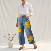 Beatrice | Elegante gelbe Jeans mit Lockerer-Passform