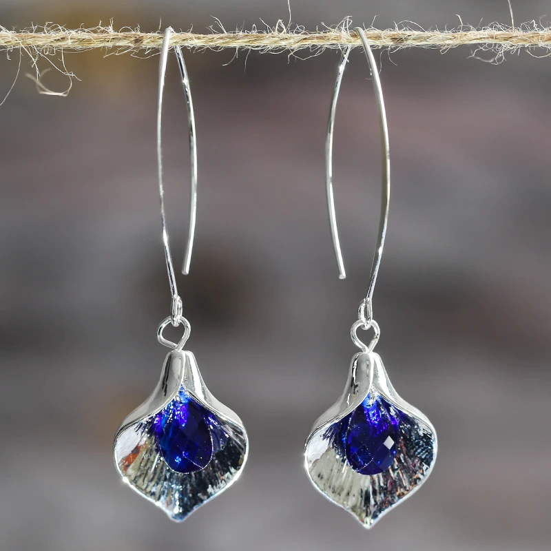 Sophie | Blaue Steinohrringe aus Silber
