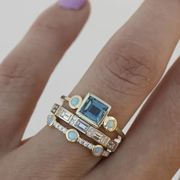 Ozean | Vintage Blaues Kristall Ring Set