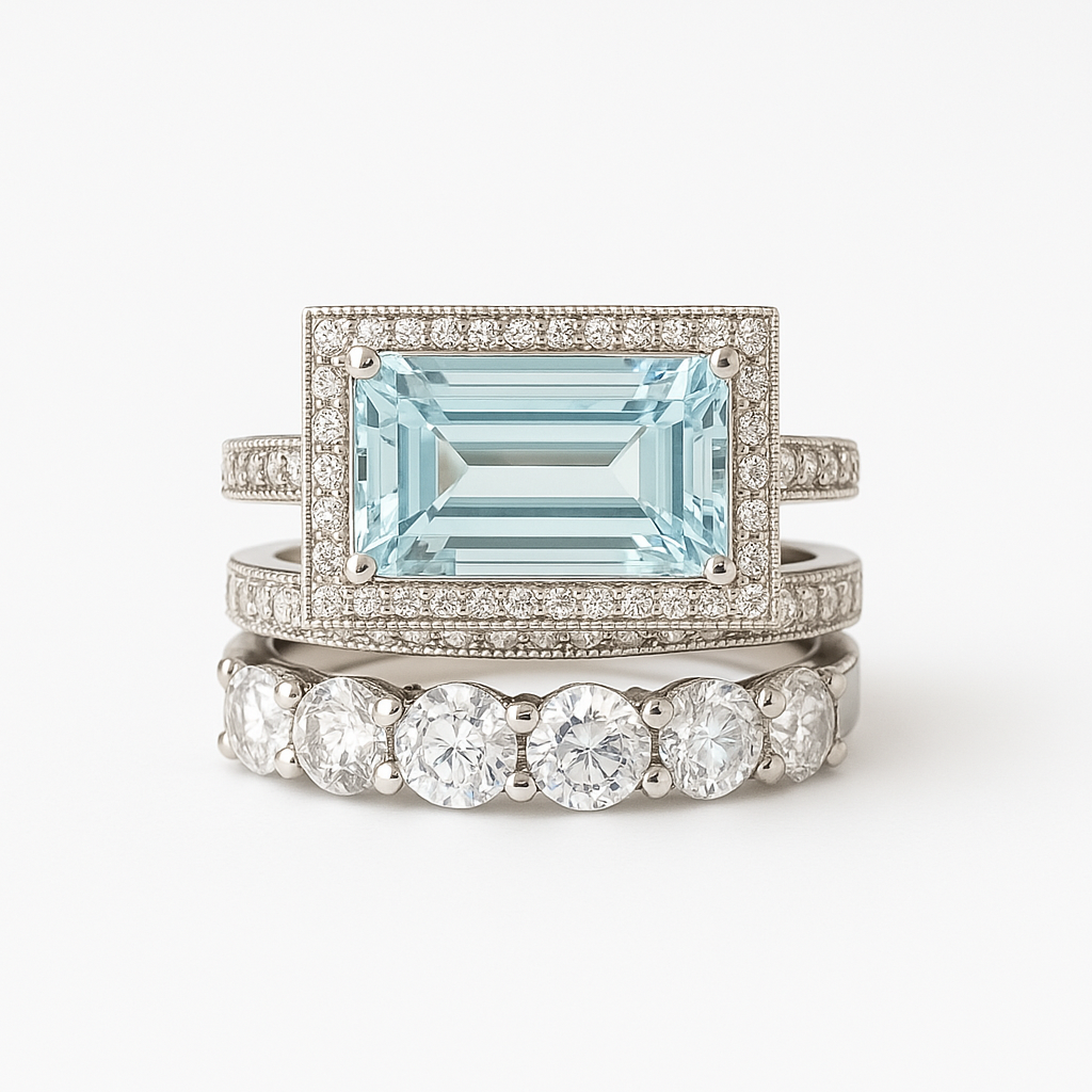 Sophia | Vintage Silberring aus klarem Glas