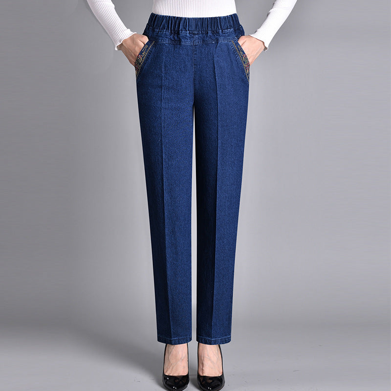 Astrid | Damenjeans mit Seitentaschen und elastischem Bund