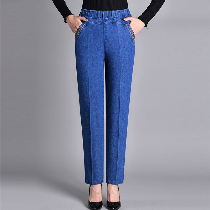 Astrid | Damenjeans mit Seitentaschen und elastischem Bund