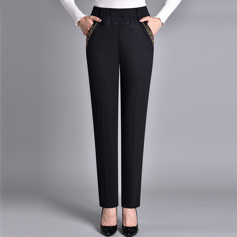 Astrid | Damenjeans mit Seitentaschen und elastischem Bund