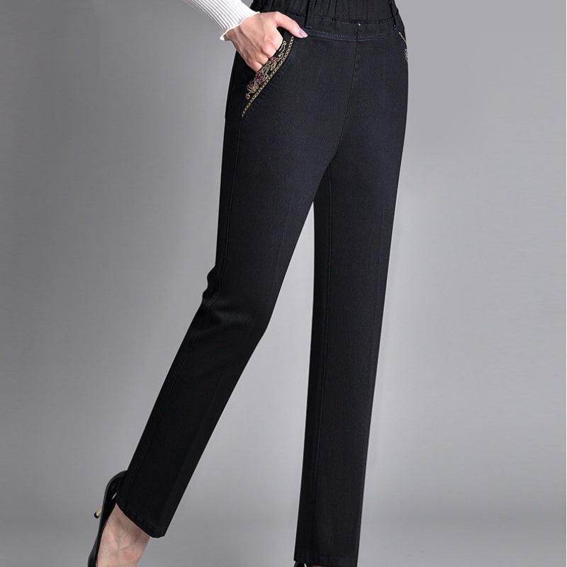 Astrid | Damenjeans mit Seitentaschen und elastischem Bund