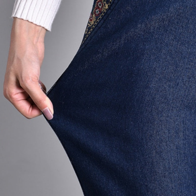 Astrid | Damenjeans mit Seitentaschen und elastischem Bund
